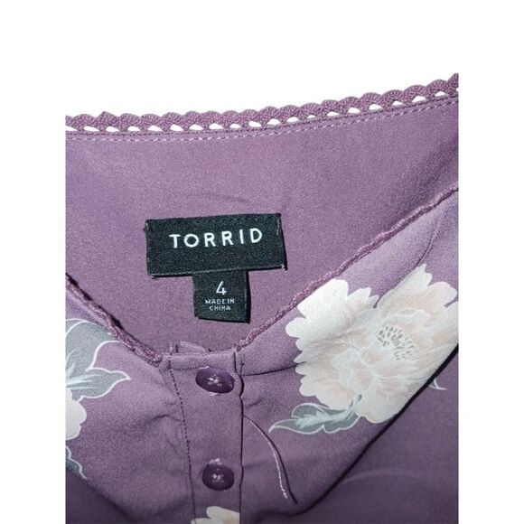 Torrid Floral Purple Women's Top - Picture 6 of 6